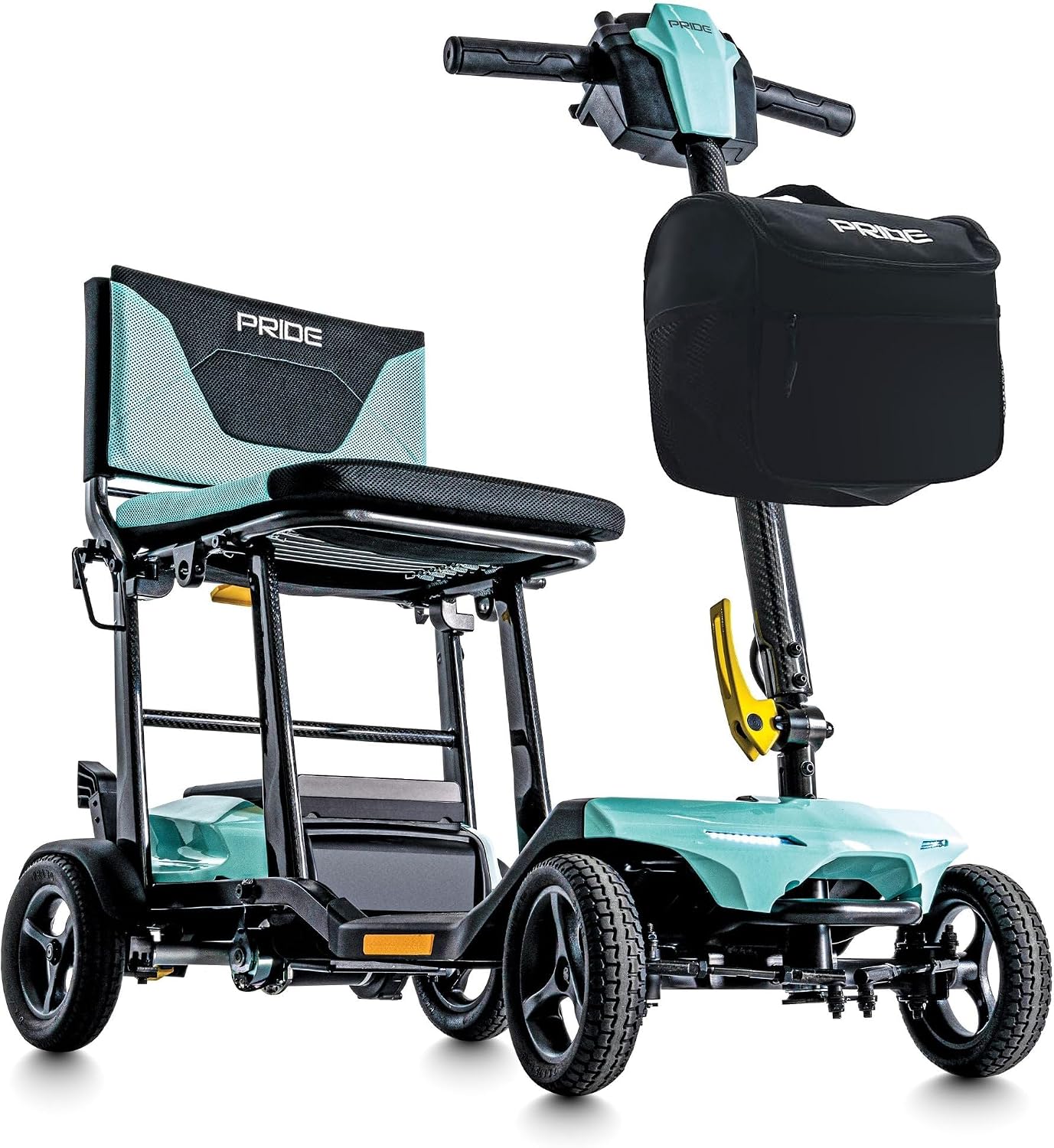 Pride Mobility Go-Go Super Portable Travel Lightweight Folding Mobility Scooter | up to 4.5 mph Go Go Scooter for Seniors, Adults, Elderly | Airline-Compliant Lithium Battery (Mint)