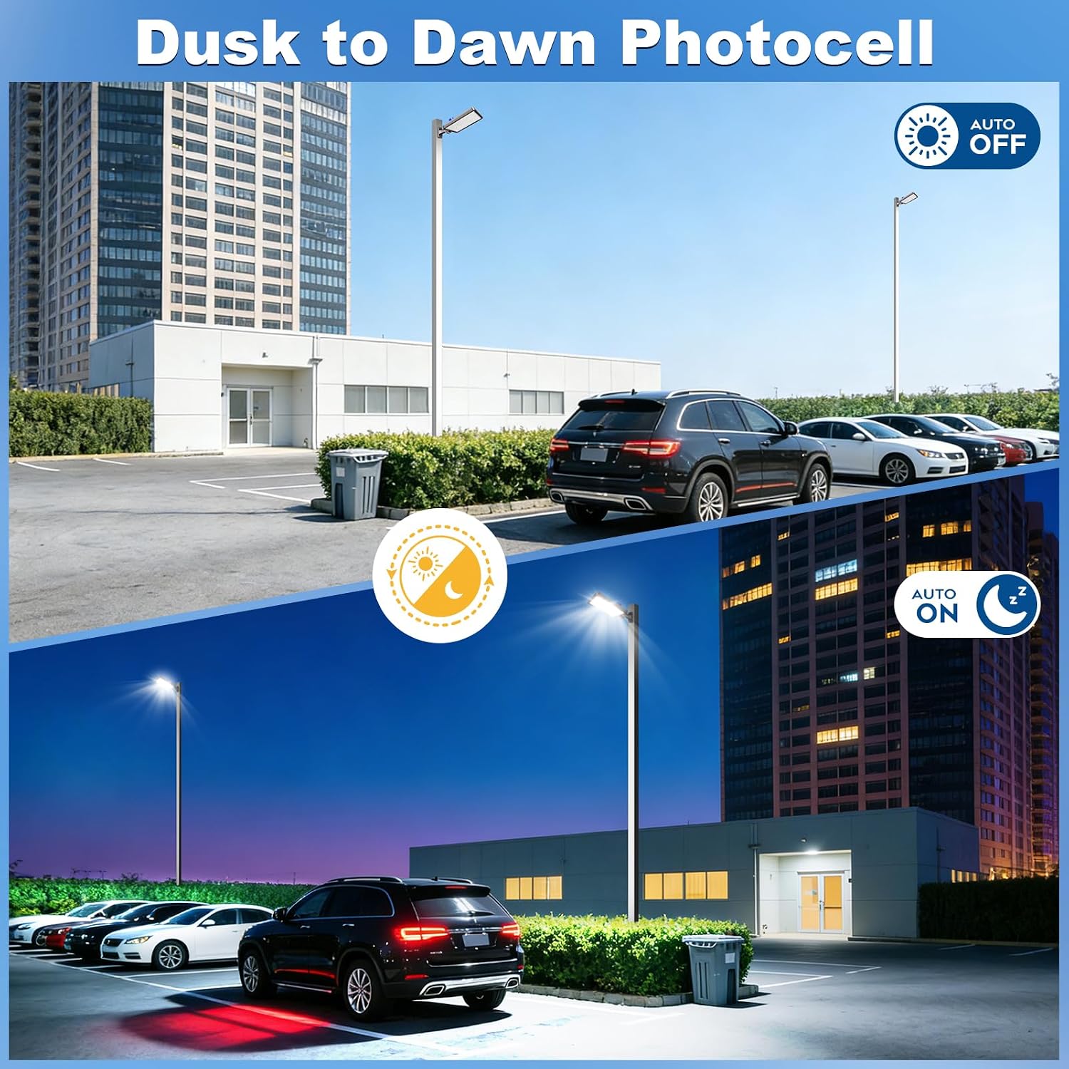 ledmo LED Parking Lot Lights,2 Pack 144000LM Total Professional 480W Super Bright Complete Large Area Lighting Kit,IP65 Waterproof Commercial Street Light with Dusk to Dawn Adjustable Wall Mount
