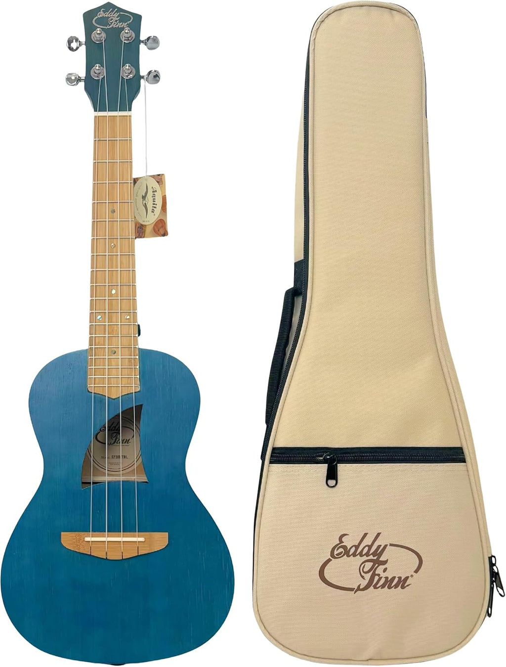 Bamboo Beach Concert Ukulele for Adults, Beginner and Professional Musical Instrument, Travel-Friendly with Gig Bag, Concert Blue