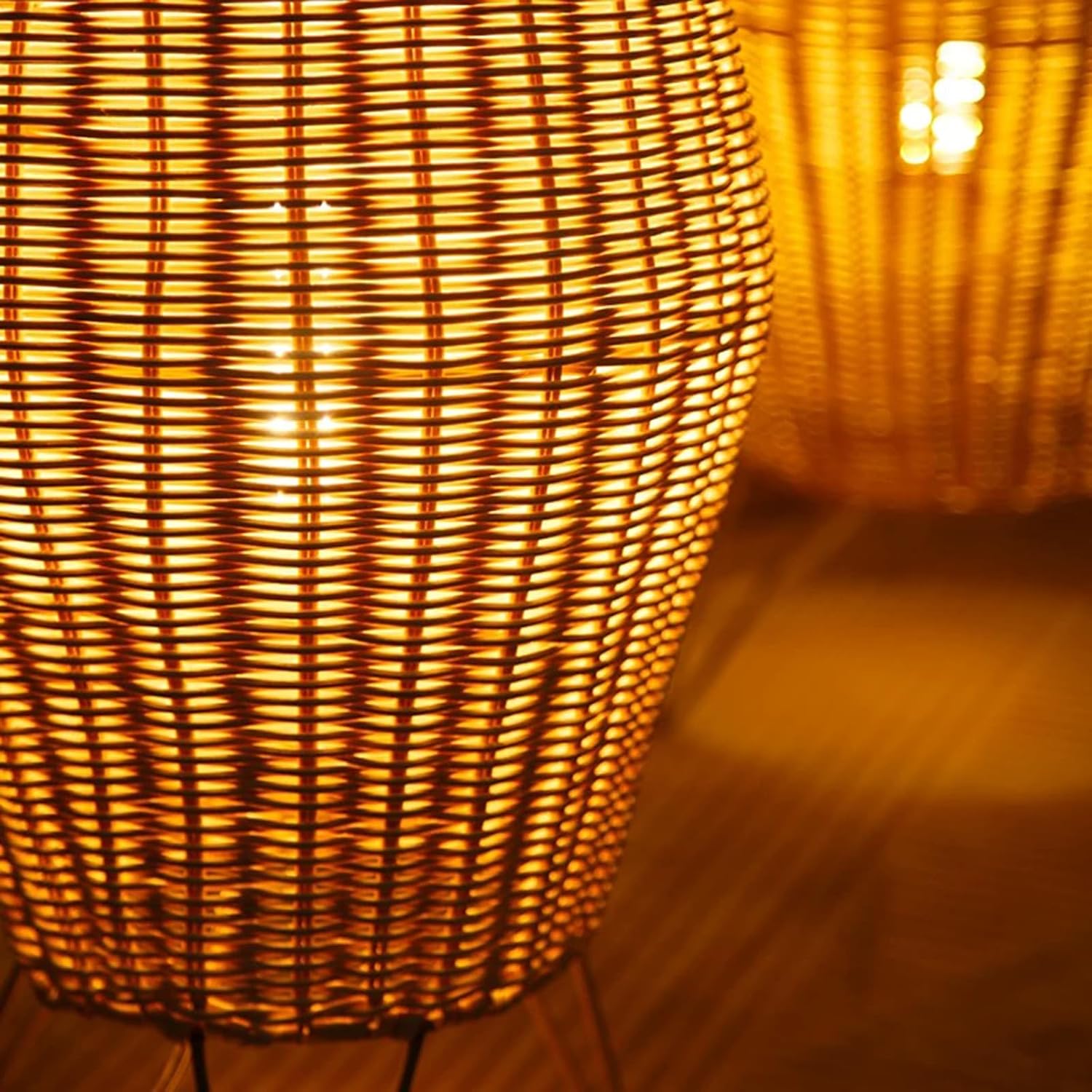 47In Rattan Floor Lamps for Living Room,Modern Farmhouse Floor Lamp | Bohemian Weave Wicker Standing Lamp with Foot Switch Standing Lamps for Bedroom,Office Decor Boho
