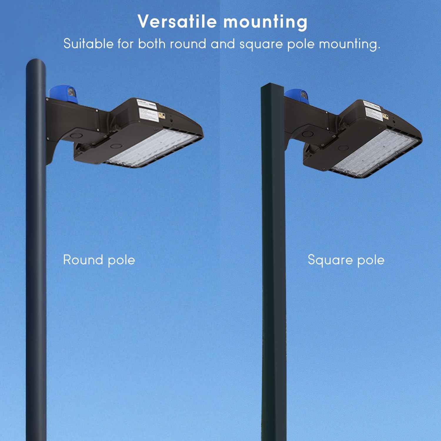 LEONLITE 105W LED Shoebox Area Pole Light, Parking Lot Outdoor Street Lamp, 300W-350W MH/HPS Equivalent, 13,500Lm, 5000K Daylight, Photocell Included, UL-Listed, Wet Location Applicable
