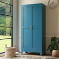 Baborokic 71H Tall Metal Storage Cabinet with 2 Doors and Adjustable Shelves,Kitchen Pantry Storage Cabinets,Tall Freestanding Cupboard for Bathroom,Office,Dining Room,Living Room Blue