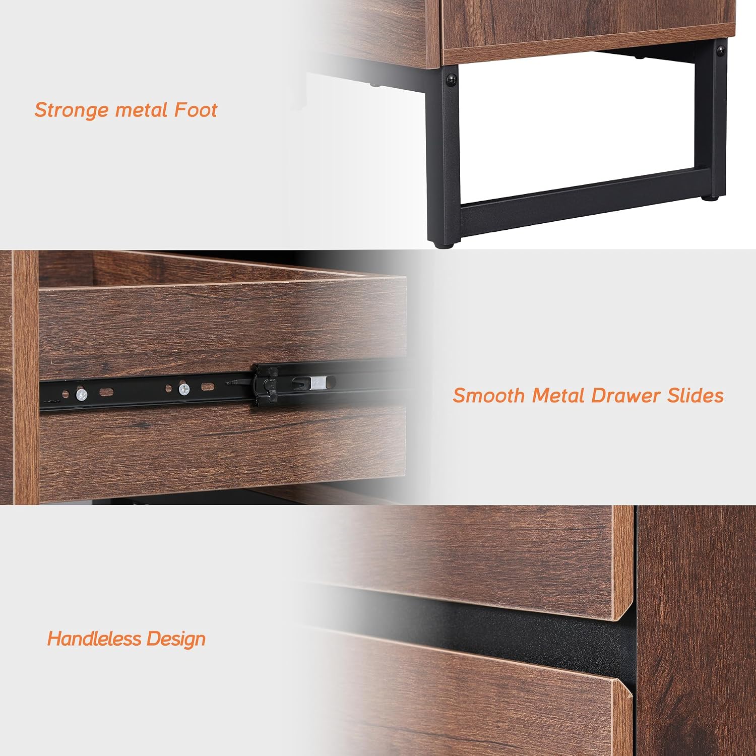 WAMPAT TV Stand and End Table Set of 3, 35 Inch TV Stand and 2 End Table Set with 2 Drawers for Living Room, Entertainment Center, Console TV Table Living Room Table Sets,Brown