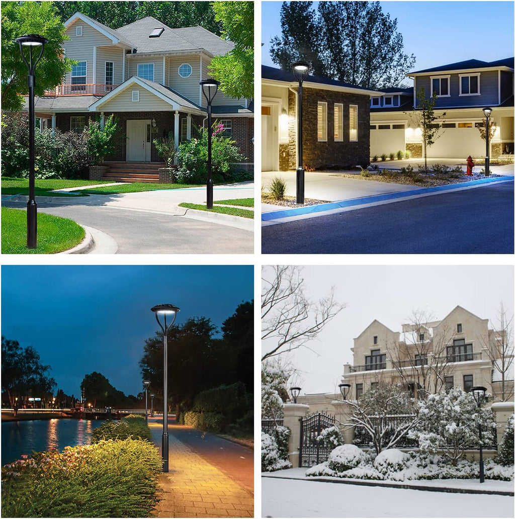 Led Post Top Light 60W Circular, DLC/ETL Listed LED Street Area Post Top Light, Outdoor IP65 Waterproof, Pathway Pole, Yard Light Fixture (100W)