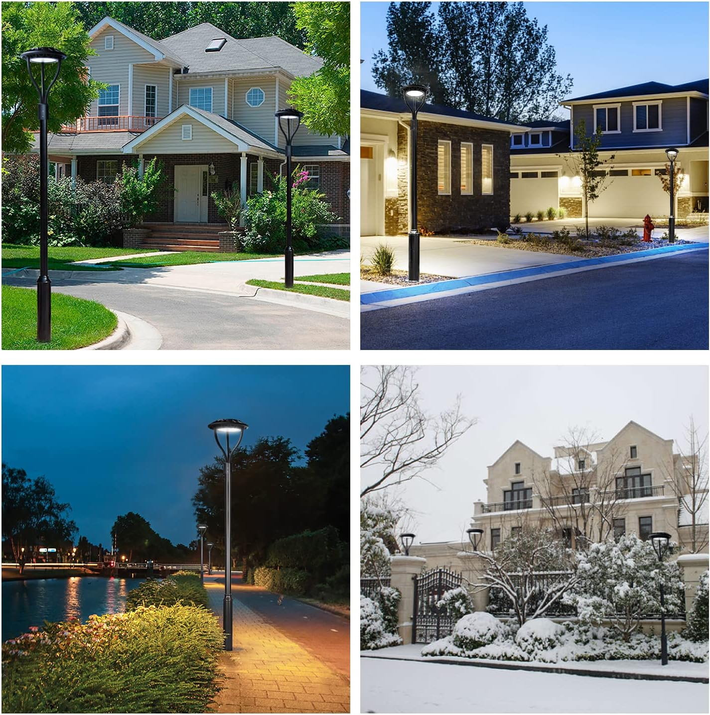 Led Post Top Light 60W Circular, DLC/ETL Listed LED Street Area Post Top Light, Outdoor IP65 Waterproof, Pathway Pole, Yard Light Fixture (100W)