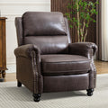 CANMOV Pushback Recliner Chair Faux Leather Armchair Push Back Recliner with Rivet Decoration Single Sofa Accent Chair for Living Room, Dark Grey