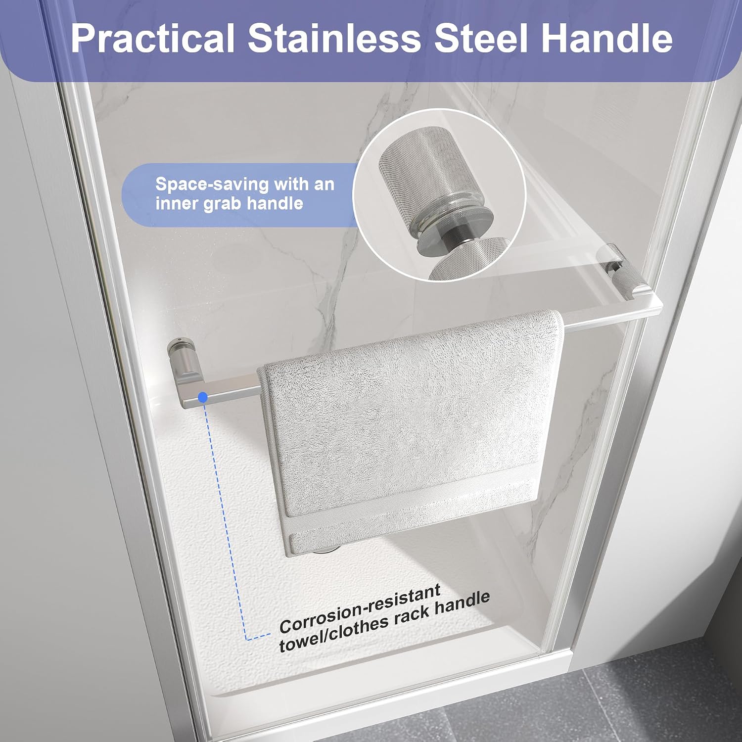 Frameless Pivot Shower Door 30'-32' W x 72' H, Swing Shower Glass Doors with Nano Explosion-Proof Film Tempered Glass 1/4'(6mm) Reversible Installtion, Brushed Nickel Finish