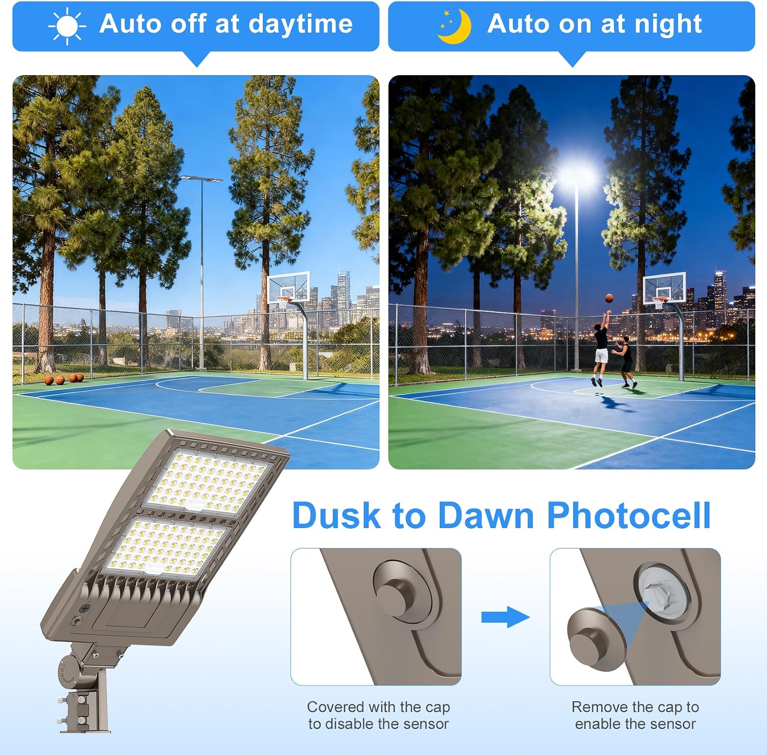 2 Pack 480V LED Parking Lot Light 320W 48,000LM UL DLC Listed 5000K LED Shoebox Street Pole Light Flood Light with Slip Fitter IP65 Waterproof Commercial Outdoor Area Lighting 277-480VAC