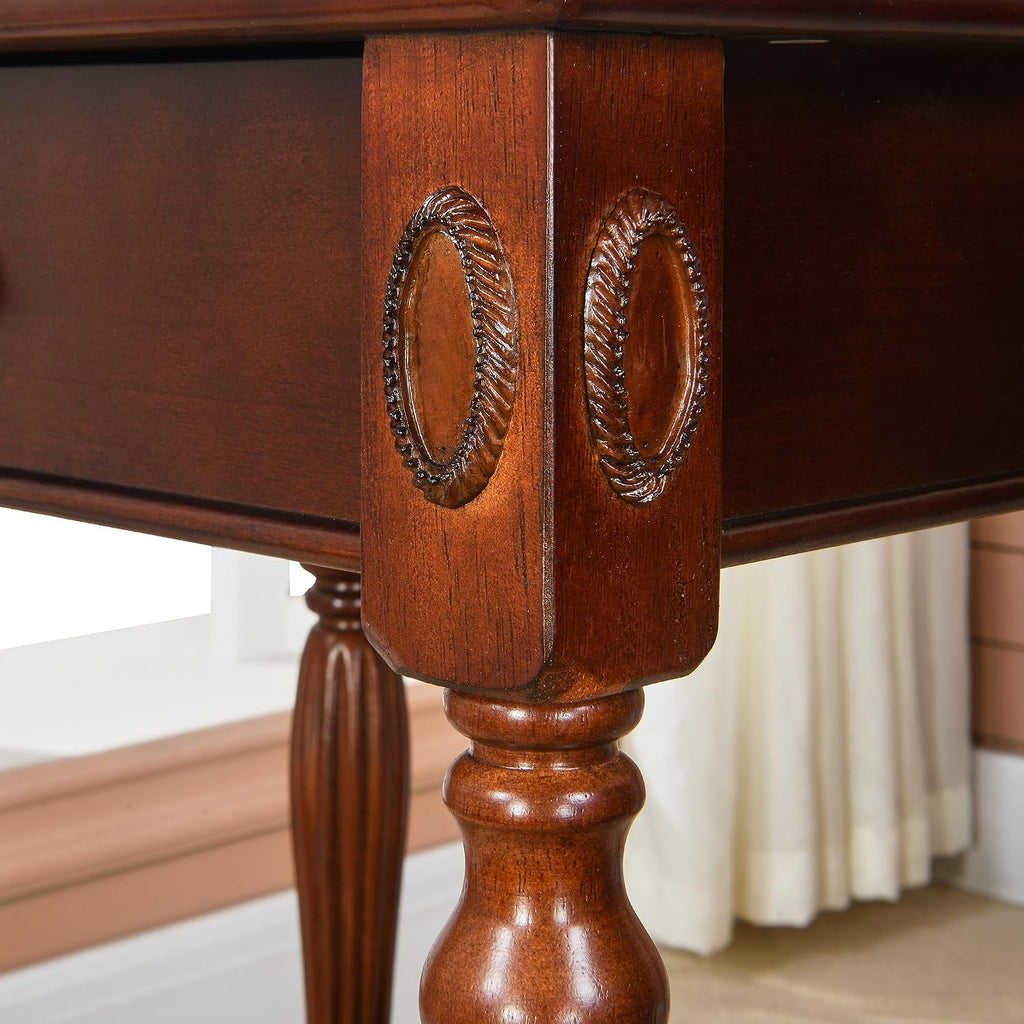 Narrow End Side Table with Drawer and Storage Shelf Set of 2, Sofa Beside Table,No-Tools Assembly Antique Wood Nightstand for Living Room,Small Space, 27.6'H x 19.7'L x 15.7'W Cherry Walnut GBJ1533WD