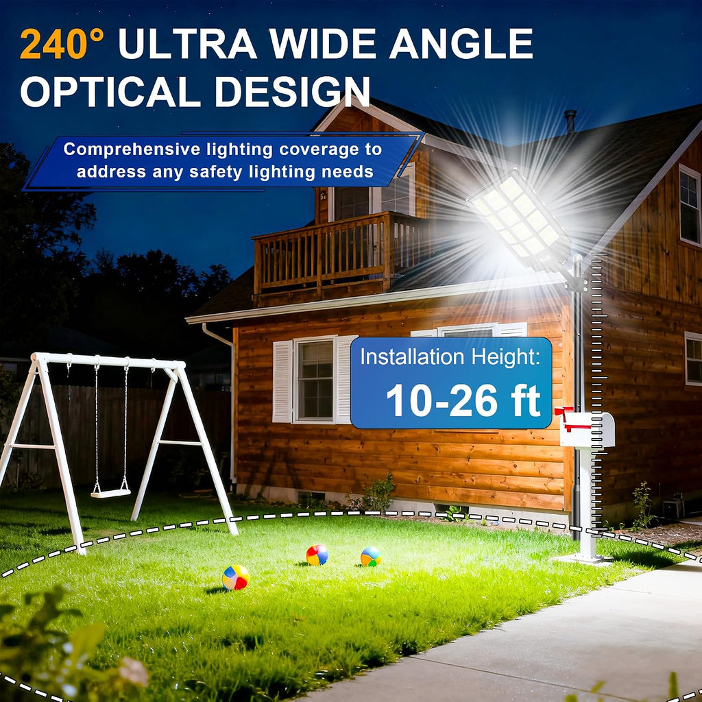 Solar Street Light Outdoor Waterproof Commercial Parking Lot Lights Motion Sensor 10000W LED Floodlight Dusk to Dawn, Outside Solar Lights for Yard Garden Pathway Patio