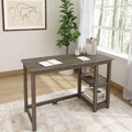 Max & Lily Solid Wood Desk With Shelves, 47 Inches, Clay