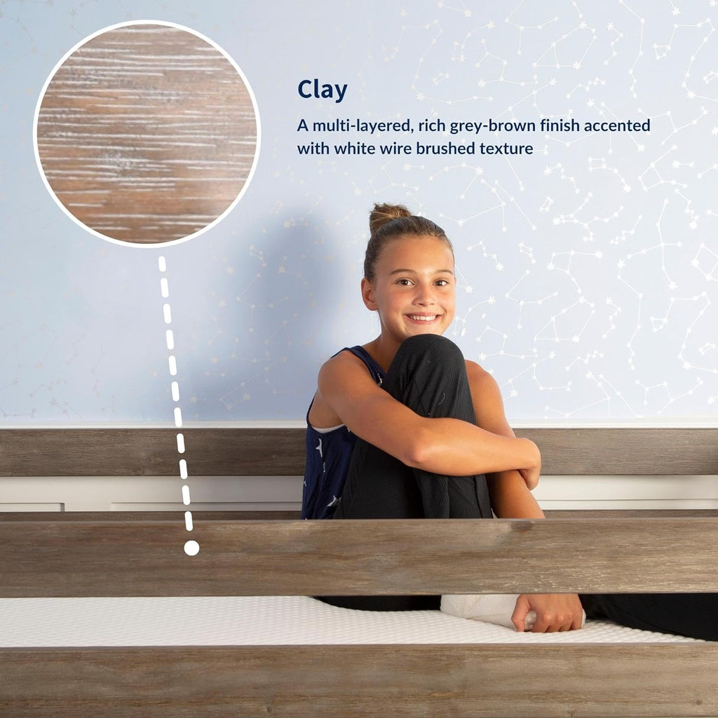 Max & Lily Solid Wood Desk With Shelves, 47 Inches, Clay