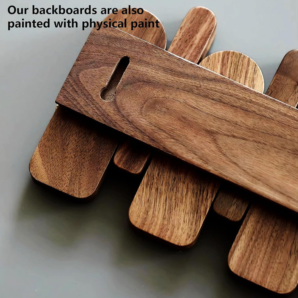 Wall Mounted Piano Key Hanger | Flip Style Hook | Entrance wall Art Hook, Made of Oak Wood (3 Times Painted, 4 Times Polished) (Arc Walnut-Beech, 12Hooks)