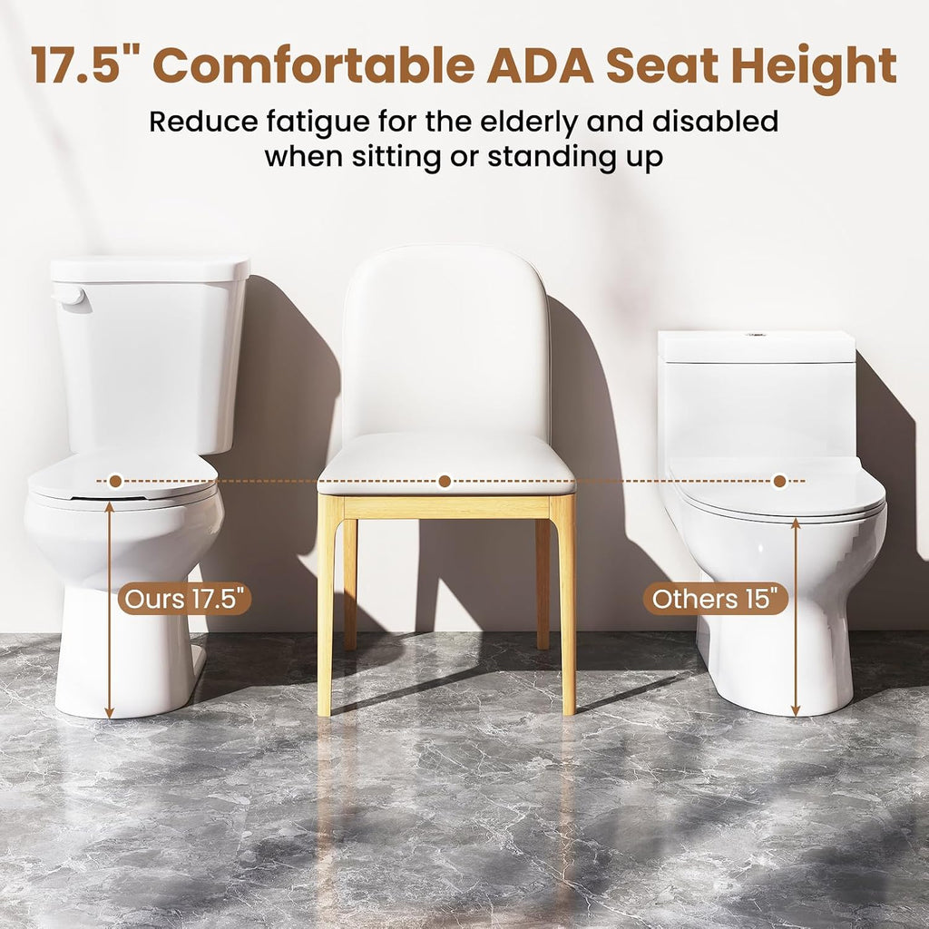 Giantex Two Piece Toilets with 17.5' ADA Comfort Height Seat, 360° Siphon Powerful Flush, 1.28 GPF, MAP 1000g, Soft Close Seat, 12' Rough-In, Water Sense, cUPC, CEC Approved, 880 Lbs Toilet