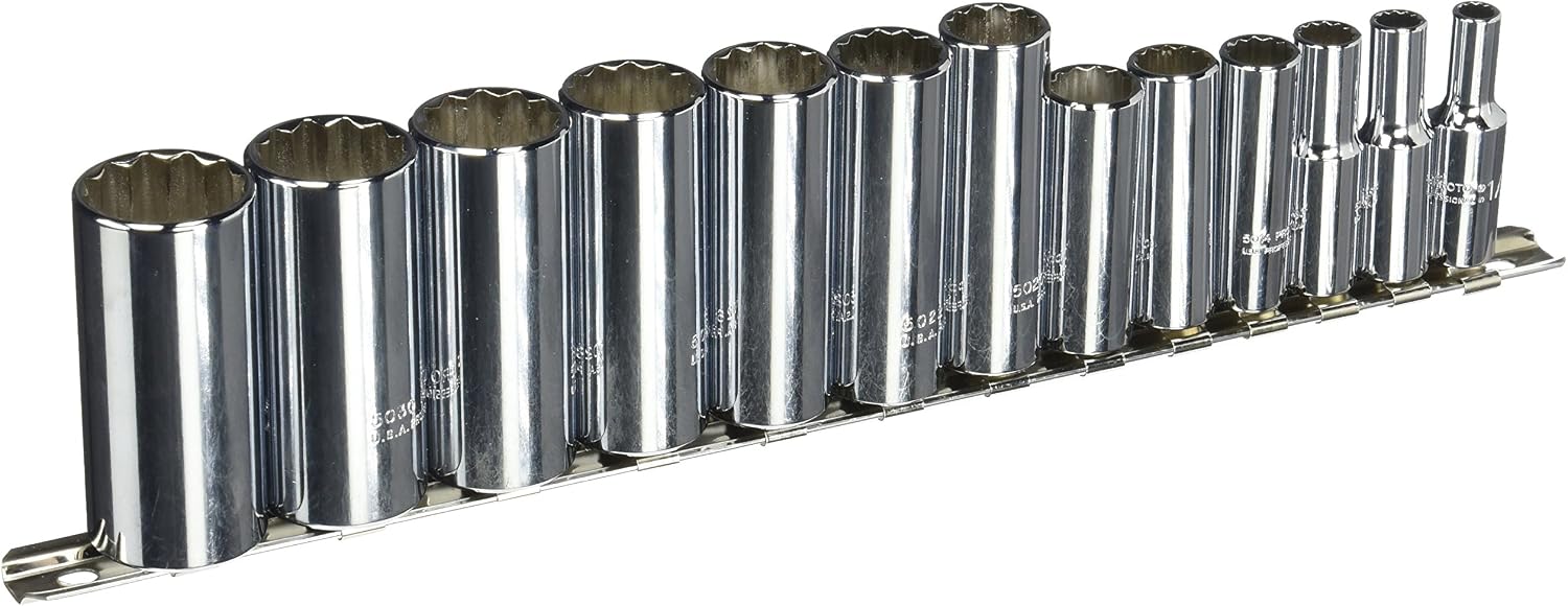 3/8' Drive 13 Piece Deep Socket Set - 12 Point