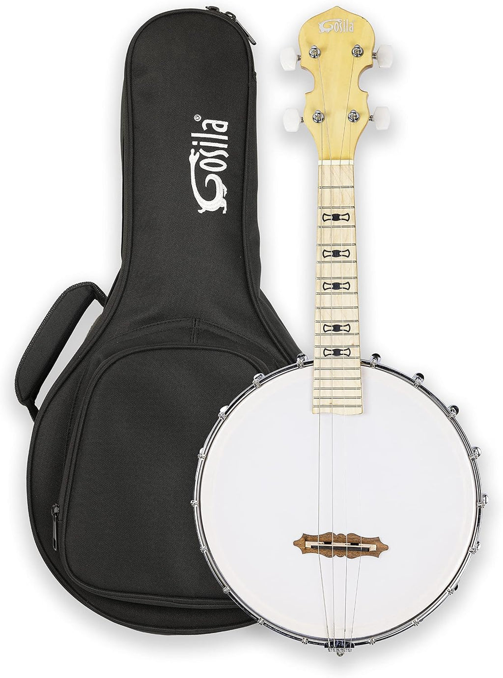 Banjolele 4 String Banjo Ukulele kit Stringed Musical Instruments for Adult Beginner Maple Body Material Maple Neck Material Type