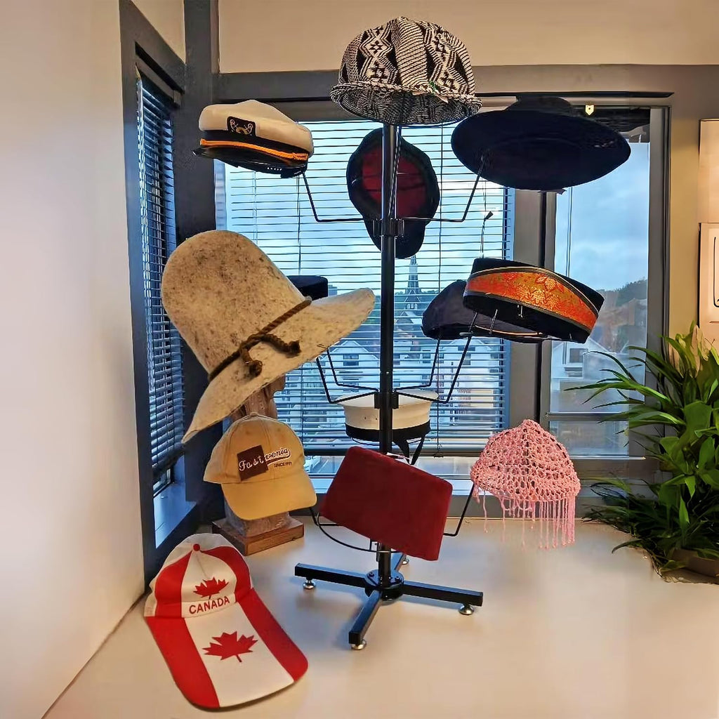 FixtureDisplays® Countertop Hat Rack Headwear Wig Cap Display Tabletop Stand 24x24x37' 3-Tier 12 Hats 10125-2D