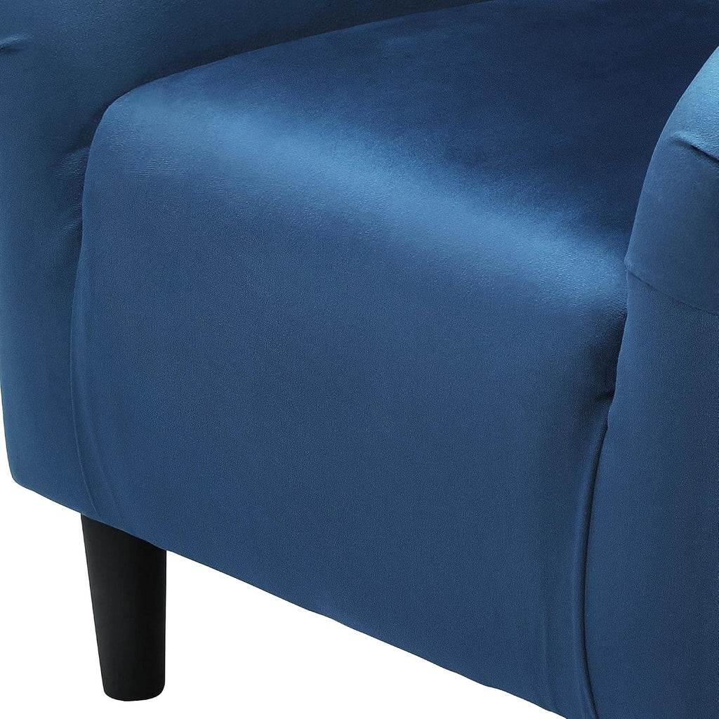 Yaheetech Barrel Chairs, Velvet Accent Chairs with Soft Padded Armrest for Living Room Bedroom Waiting Room Office, Set of 2, Pagoda Blue