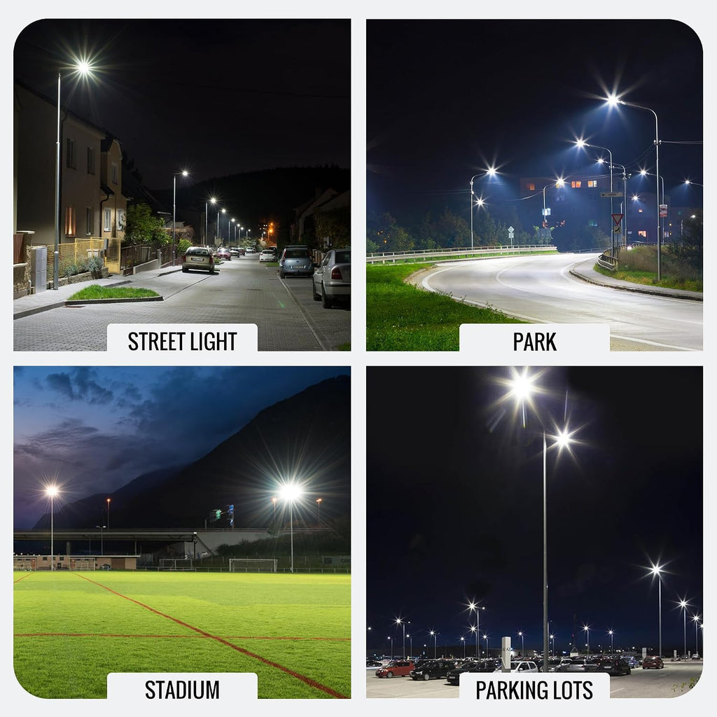 LEDMyplace Pole Lights 300W LED Parking Lot Light with Dusk to Dawn Motion Sensor Outdoor Lights, 42000LM, 5700K, Waterproof Commercial Steet & Area Lighting for Sports, Stadium