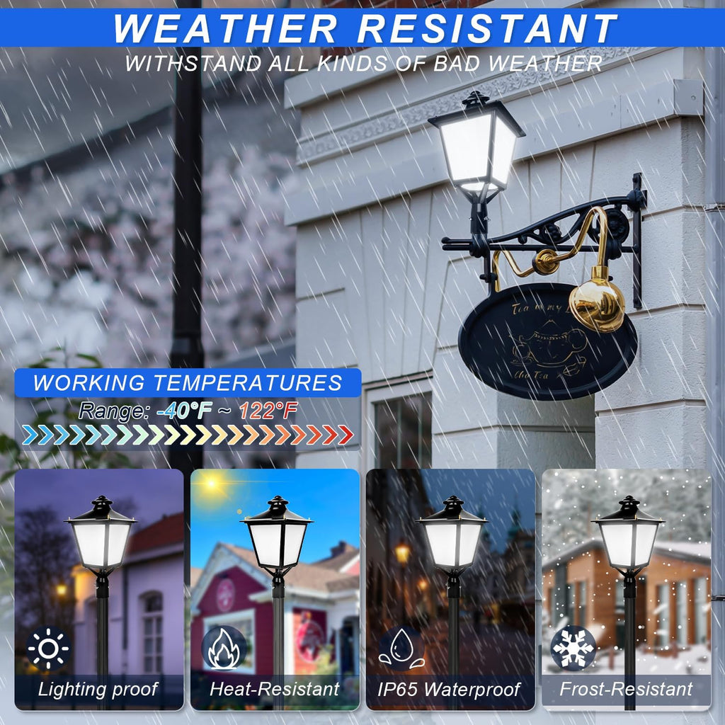 LED Post Top Light 120W/100W/80W Power Tunable, 3CCT 3000K/4000K/5000K Outdoor Post Pole Lights, IP65 Waterproof LED Parking Lot Light for Garden Yard Street Lighting, AC100-277V UL Listed