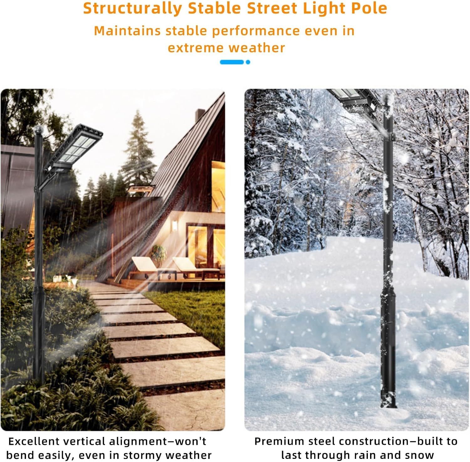 Street Light Pole 13ft Tall, Galvanized Split Street Lamp Post for Outdoor Street Courtyard Parking Lot Lighting Post Fixtures with Mounting Ground Cage (13FT 114+76mm)