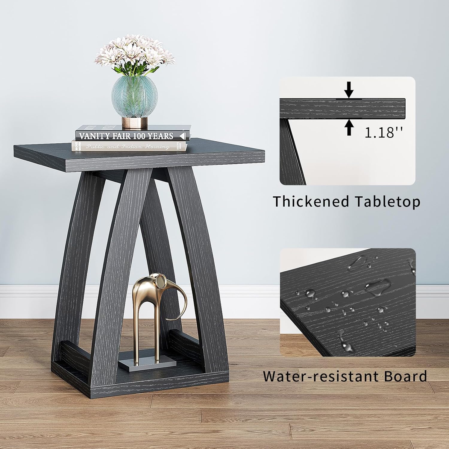 End Tables Living Room Set of 2. Side Tables Living Room. Side Table Beside Sofa. Modern End Table for Home. Black End Tables Set of 2