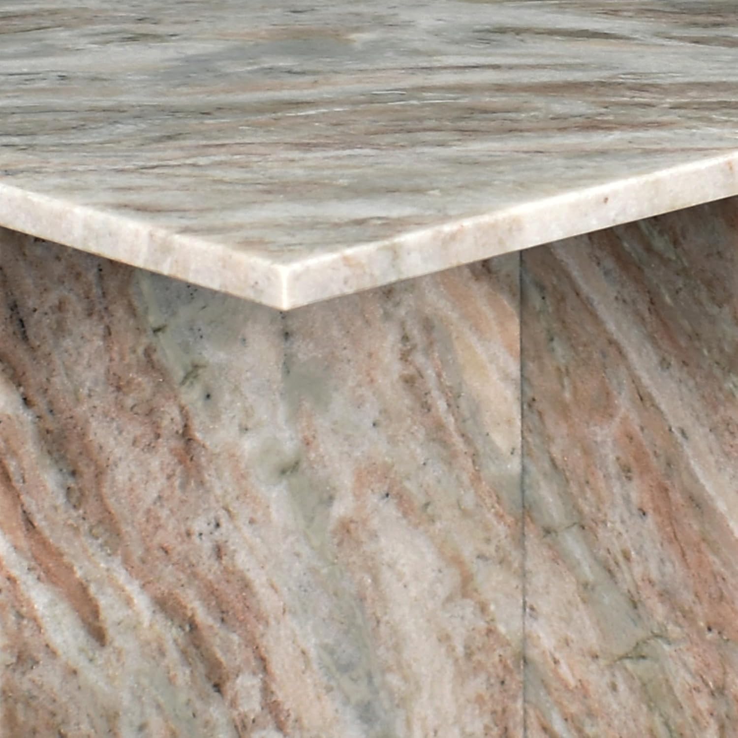JONATHAN Y MTB1104A Cecil 18.5' Contemporary Natural Marble Handmade T-Shaped End Table for Living Room, Bedroom, Bathroom, Gray/Beige
