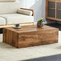 Rustic Brown Coffee Table for Living Room Rectangular Center Tables Modern Elegant Wooden Cocktail Table for Home Office -Fully Assembled