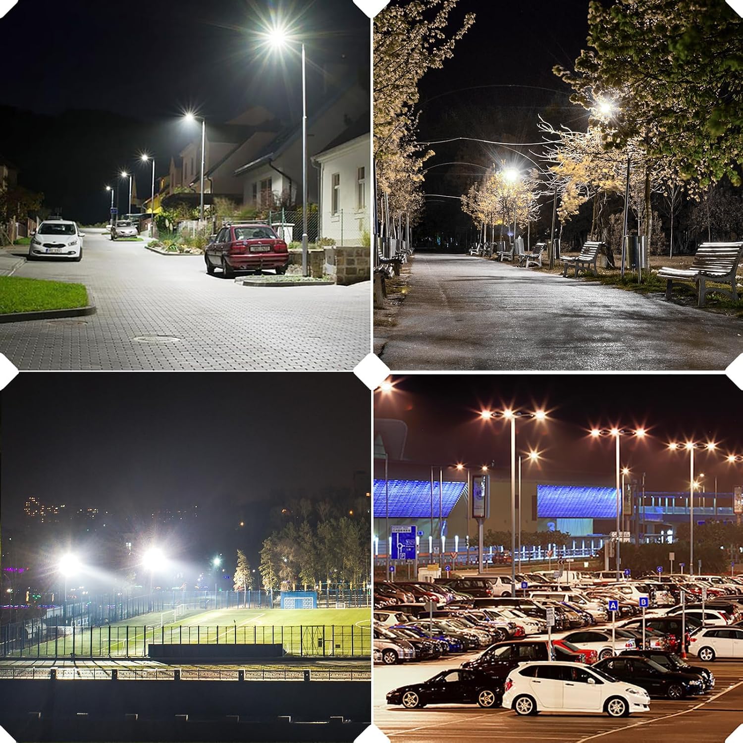 HYPERLITE Parking Lot Lights 300W: 2Packs 45000LM 5000K LED Parking Lot Lights Outdoor with Photocell-UL Listed Commercial Street Area Light LED Pole Light for Roadways Yards Court Barn