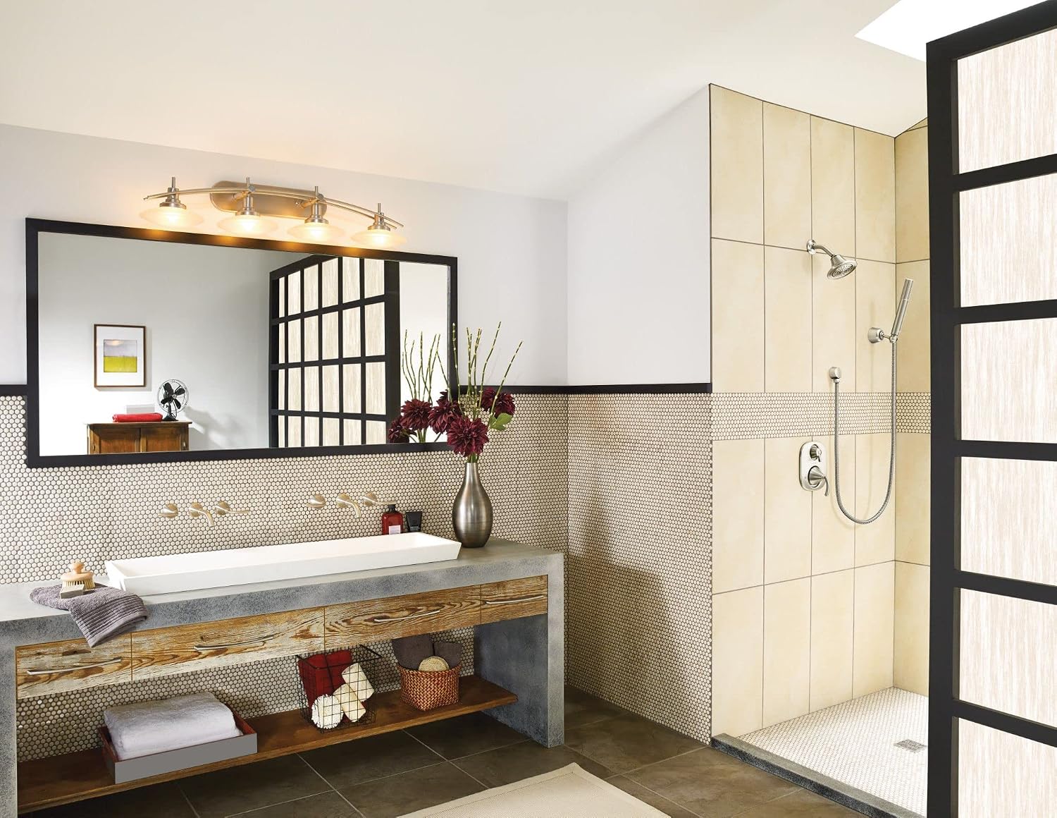 Moen Fina Brushed Nickel Eco-Performance Handheld Showerhead with Wall Bracket and 69-Inch-Long Hose, S11705EPBN