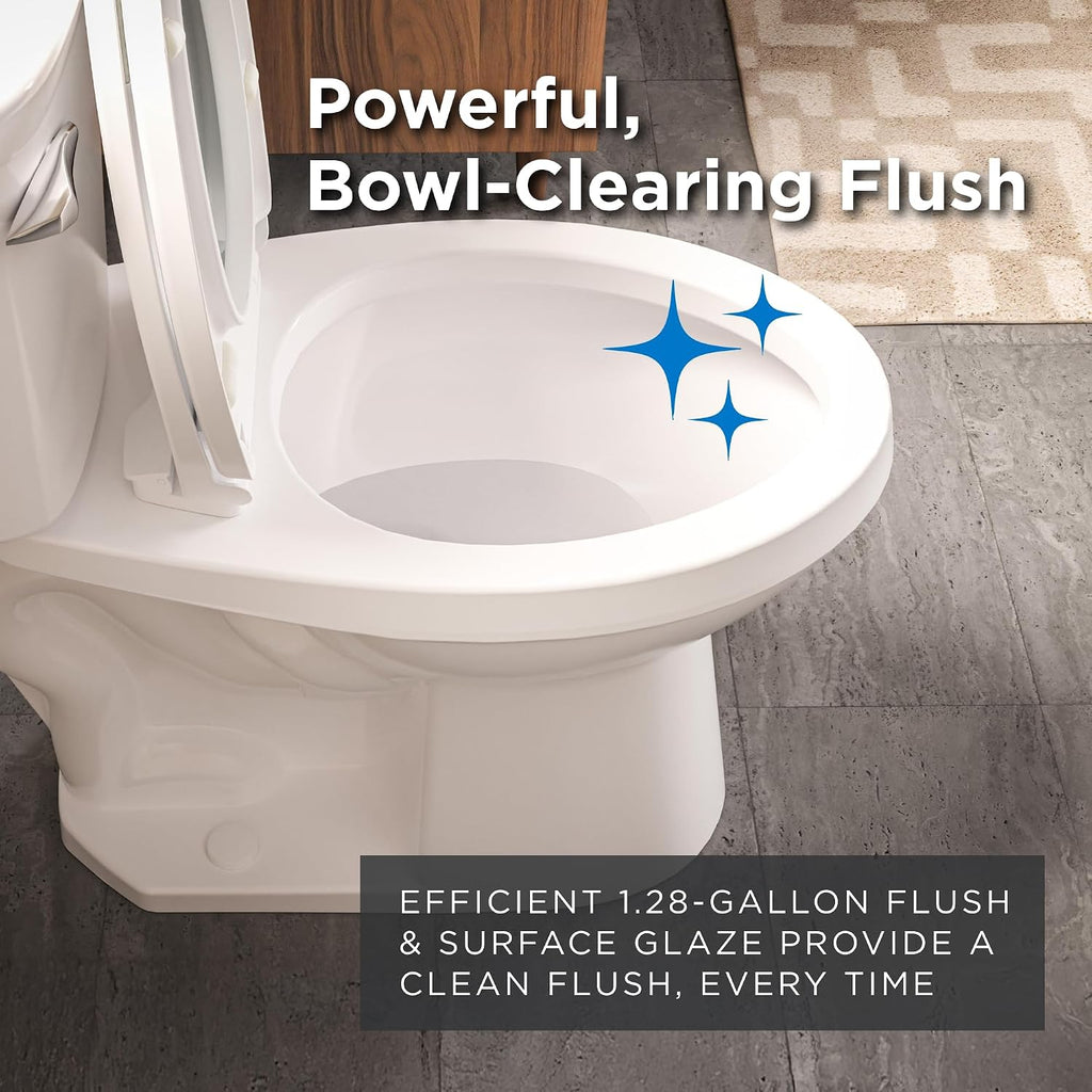 Gerber Viper Force Compact Elongated Two-Piece Toilet with 12-in Rough in, ADA Compliant Chair Height, High Efficiency 1.28 GPF, Soft-Close Seat and Install Kit with Wax Ring Included, White, GRS48350