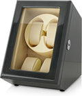 Watch Winder for 2 Watches with LED Backlight, LCD Display and Motor-Stop Option