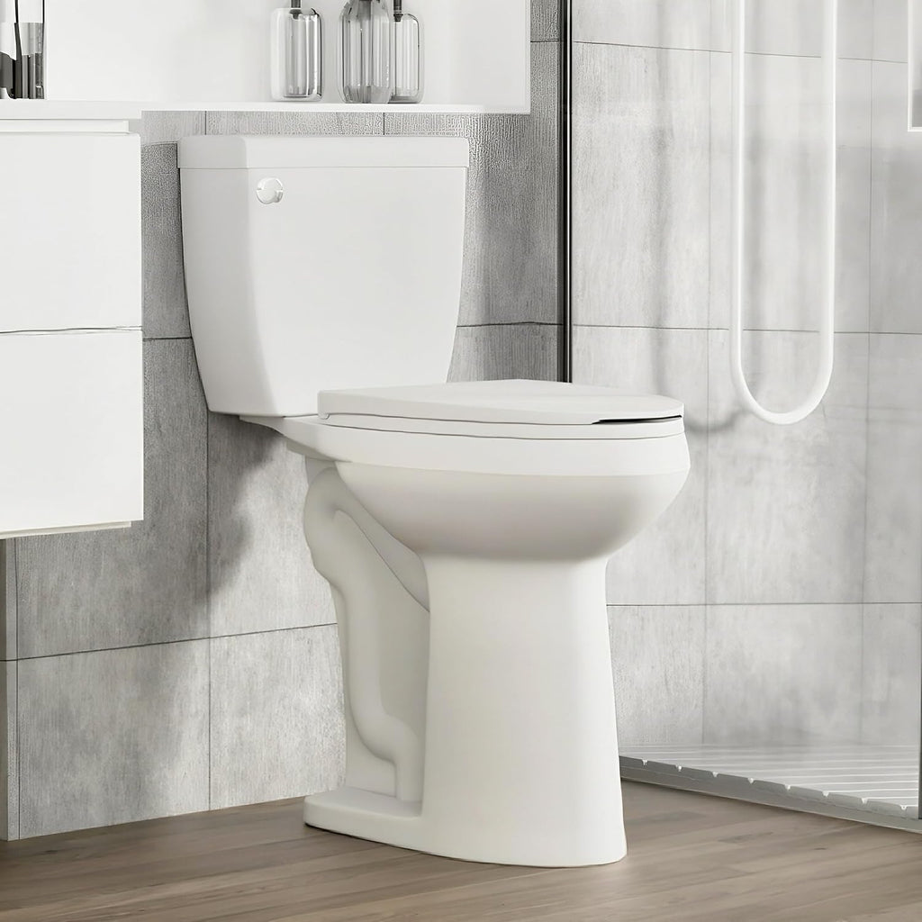 Sounor 21'' Comfort Seat Height Toilet,Extra Tall Toilets For Seniors,Handicap, 12 Inch Rough-In,Ada,Two-Piece Side Flush 1.28 Gpf,Elongated For Bathroom,White