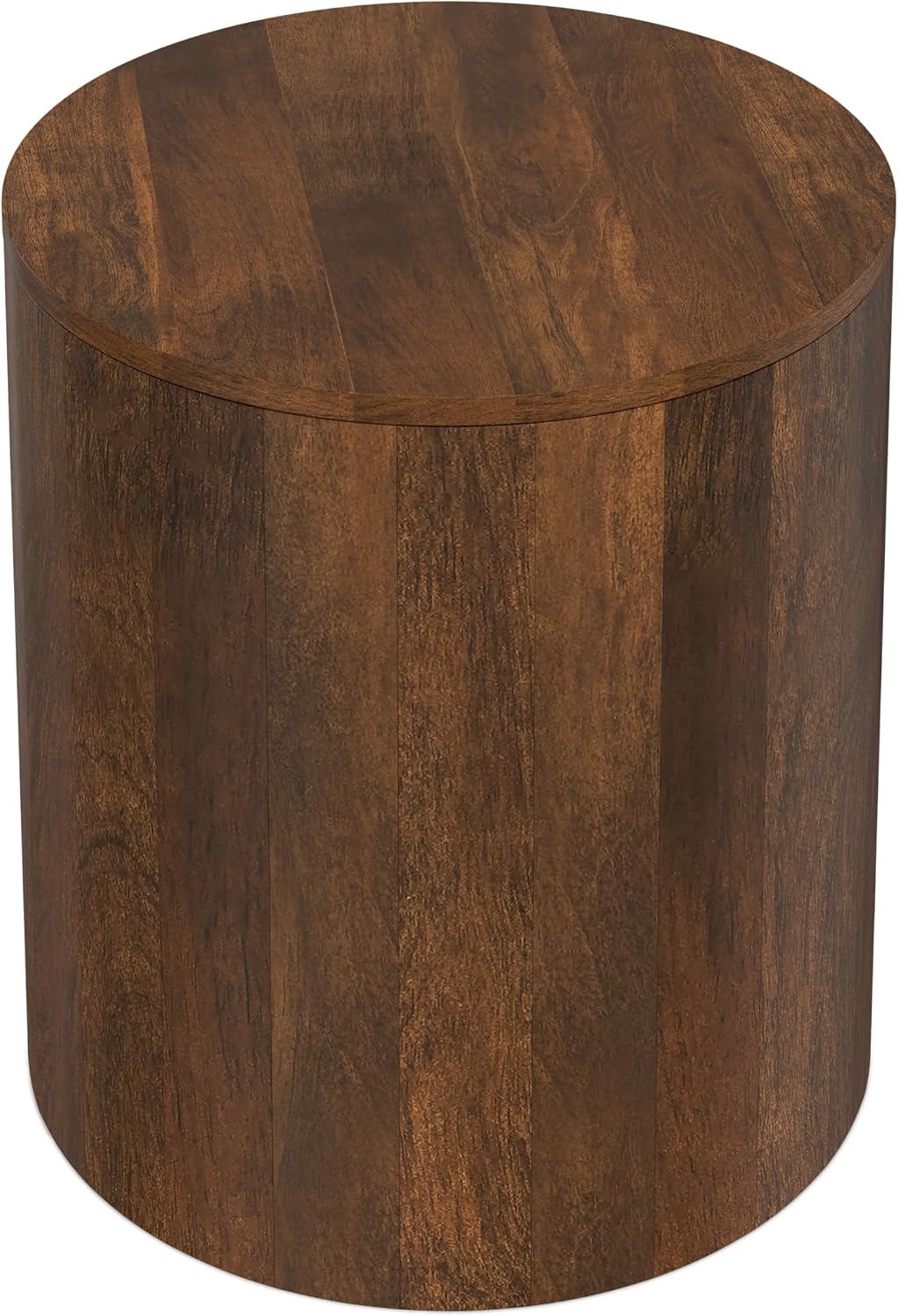 SIMPLIHOME Millbury End Table - 20 inch Wide Solid Mango Wood Round Side Table in Walnut Brown, Contemporary Accent Table for Living Room, Bedroom or Entryway with Handcrafted Design, Assembled