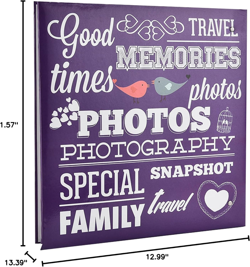 Arpan Large 3-Ring Binder Slip In Photo Album holds 500 6×4' / 10×15 cm photos (Purple)
