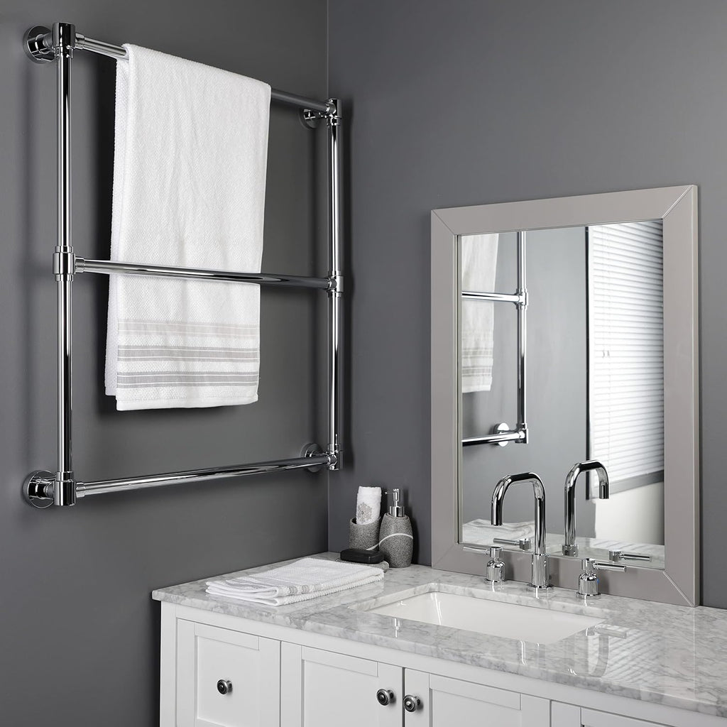 Kingston Brass DTM323031 Gallant 30-Inch x 32-Inch Wall Mount Towel Rack, Polished Chrome