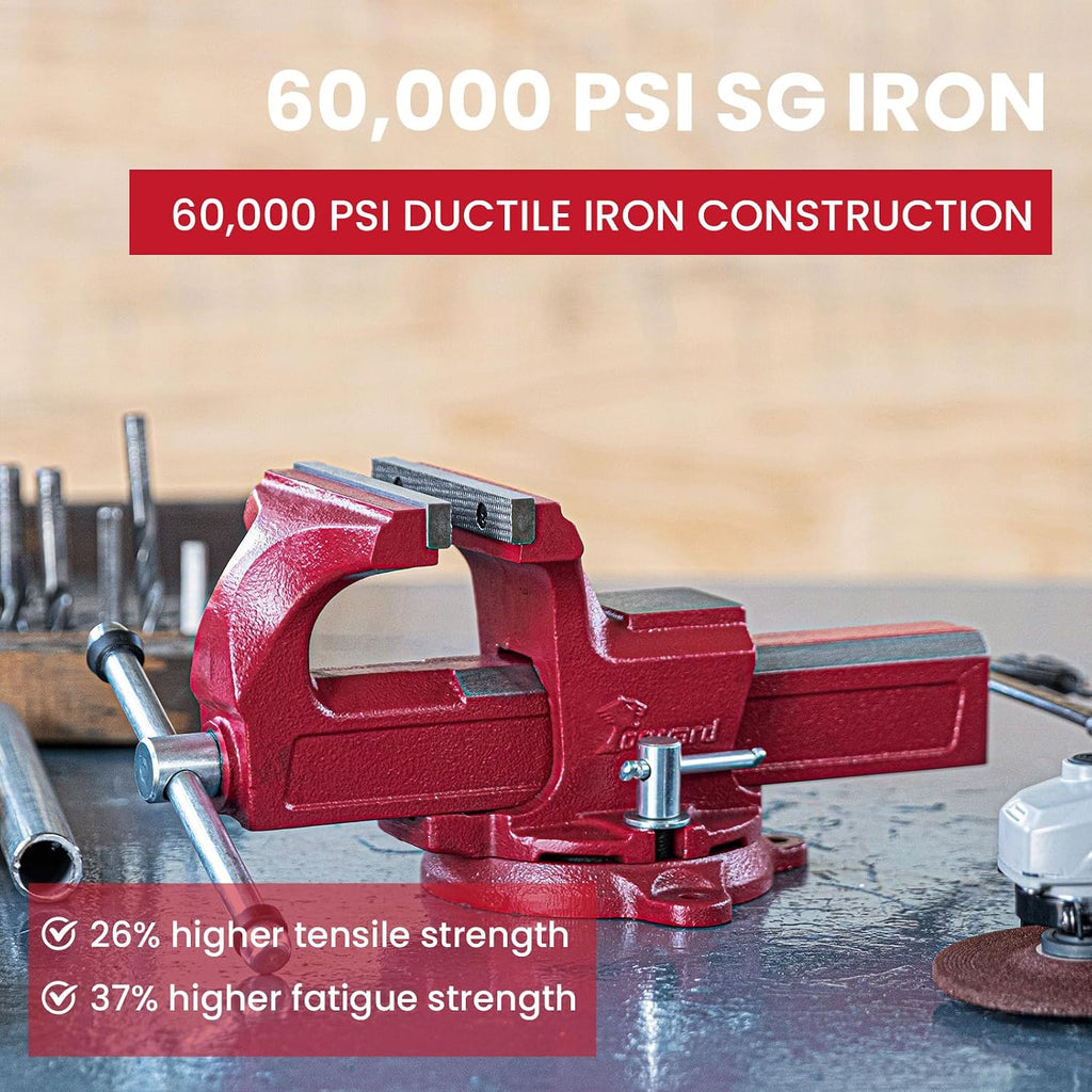 Forward 1308 8 Inch Home Vise Ductile Iron 8' Bench Vise Homeowner's Vice with Anvil and Swivel Base
