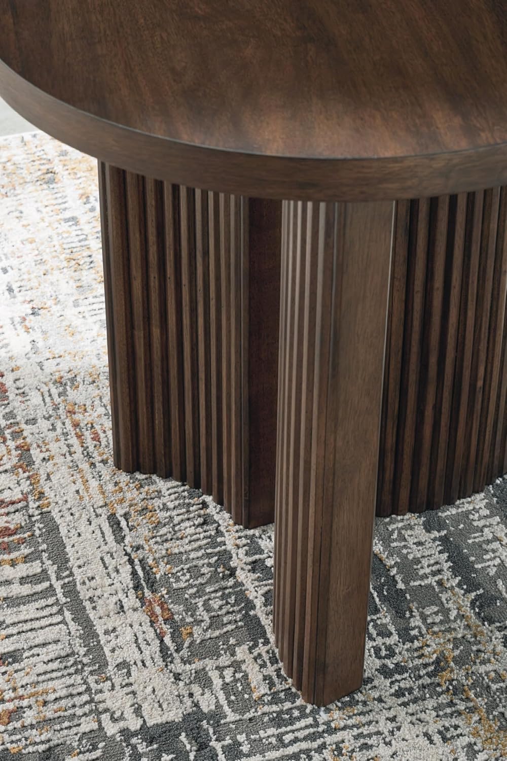Signature Design by Ashley Korestone Contemporary End Table with Curved Legs, Dark Brown