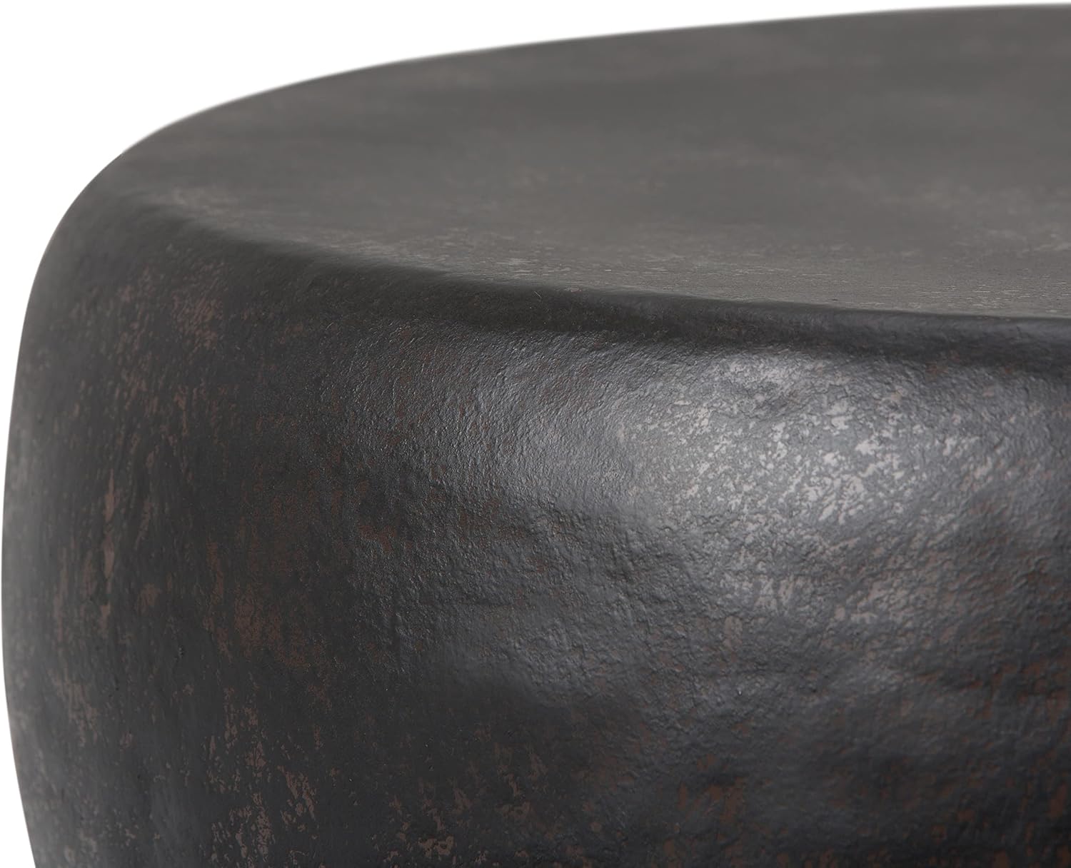 SIMPLIHOME Garvy Metal Side Table - 22 inch Wide Solid Metal Round Drum Accent Table in Rustic Bronze, Industrial Living Room Center Table or End Table with Textured Finish, Assembled