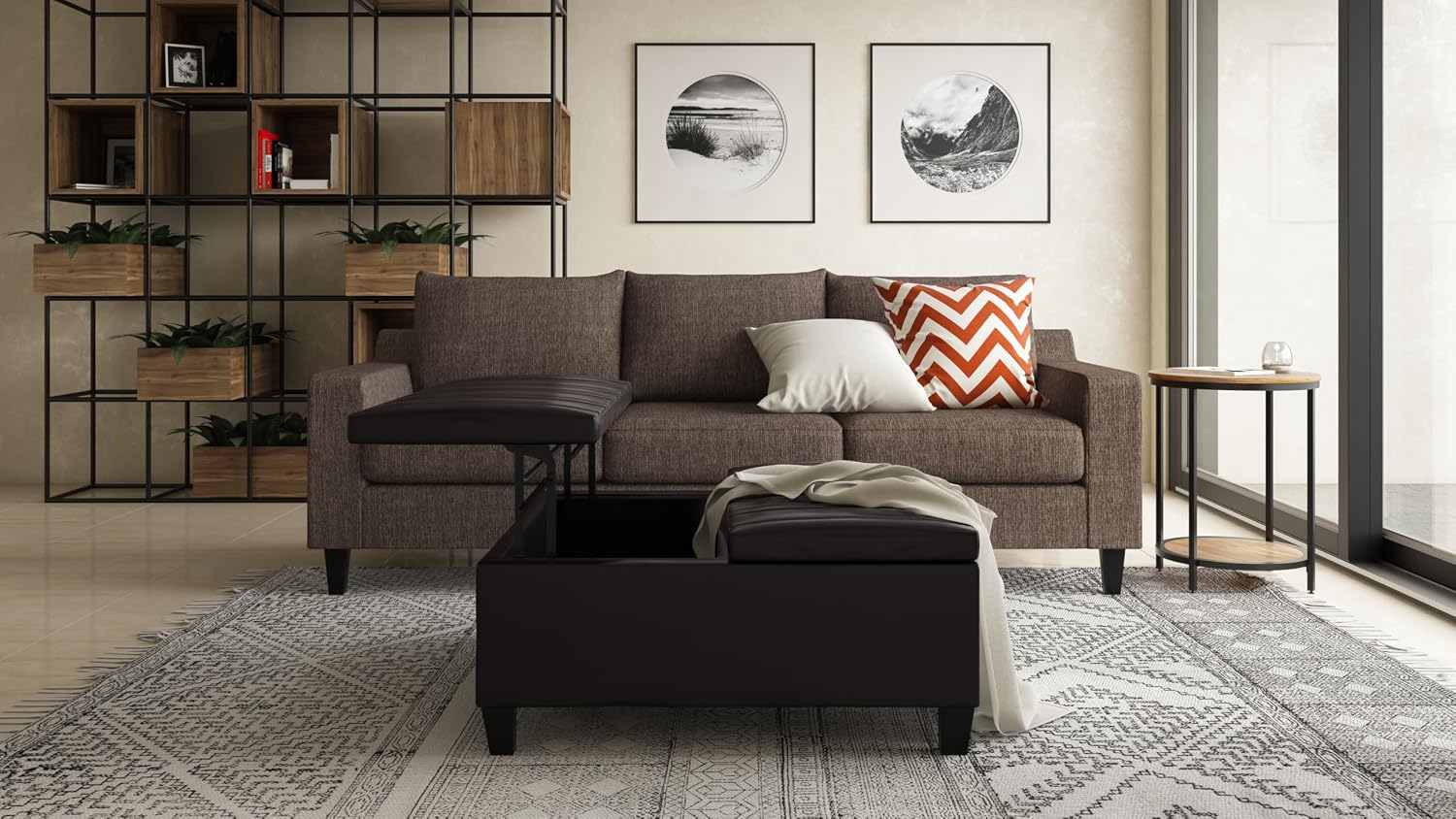 SIMPLIHOME Jenna Metal Side Table - 18 inch Wide Solid Metal Round Accent Table in Natural, Industrial End Table or Small Drink Table for Living Room, Bedroom, or Office with Compact Design