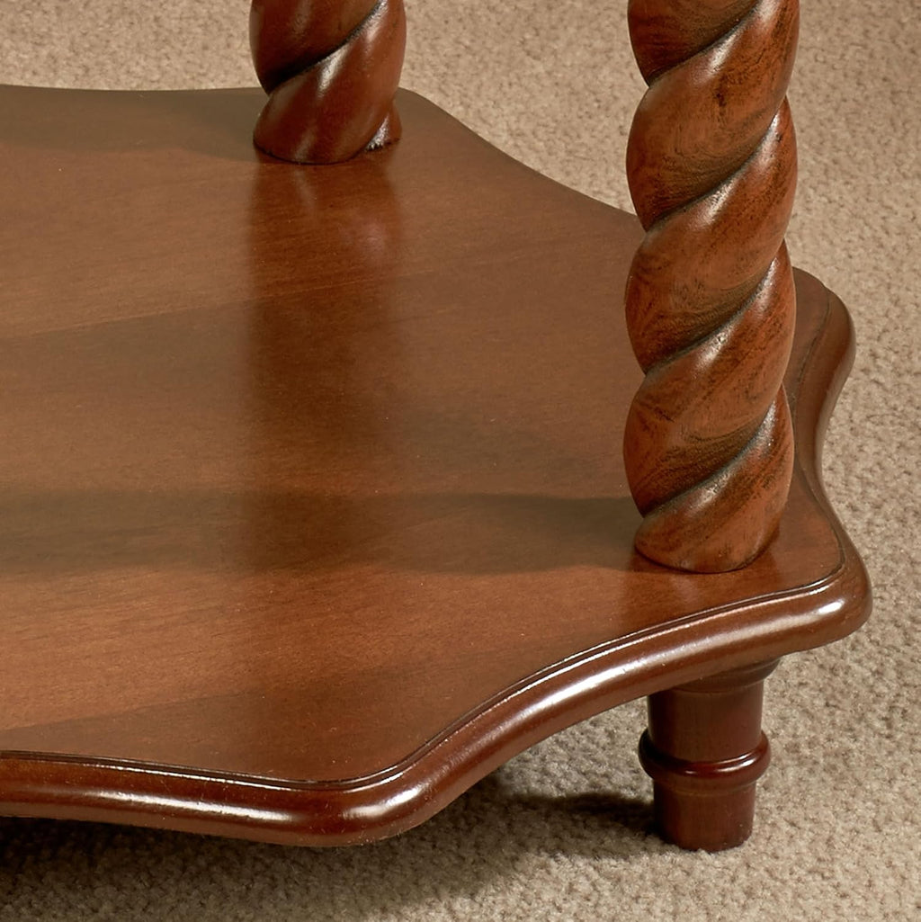 Kaleigh Accent Table Regal Walnut - Made of Wood - Wooden Side Tables for Bedroom Nightstand, Living Room Chairside - Victorian Style Furniture - Octagon Shape - Regal Theme