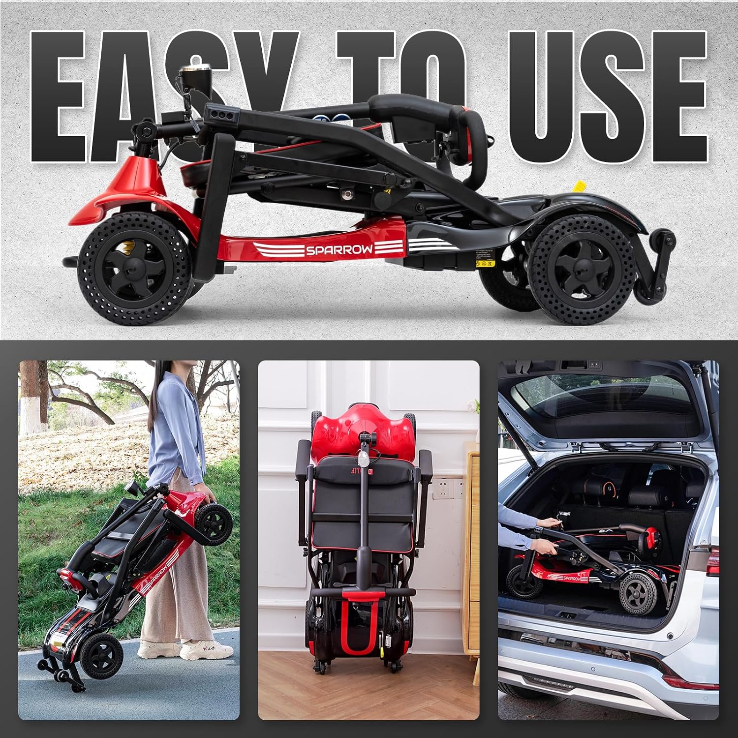 ZiiLIF Ultra Lightweight Foldable Mobility Scooter -Electric Scooter for Adults/Seniors - Enhanced Safety, Compact & Convenient for Travel, Cruise, Airline Approved