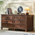 Joaxswe Farmhouse Nightstand Set of 2 with Charging Station, 24' Wide End Table with 3 Drawers,Dresser for Bedroom,Bed Side Table Chest of Drawers Cabinet,Wood Brown Night Stand for Living Room