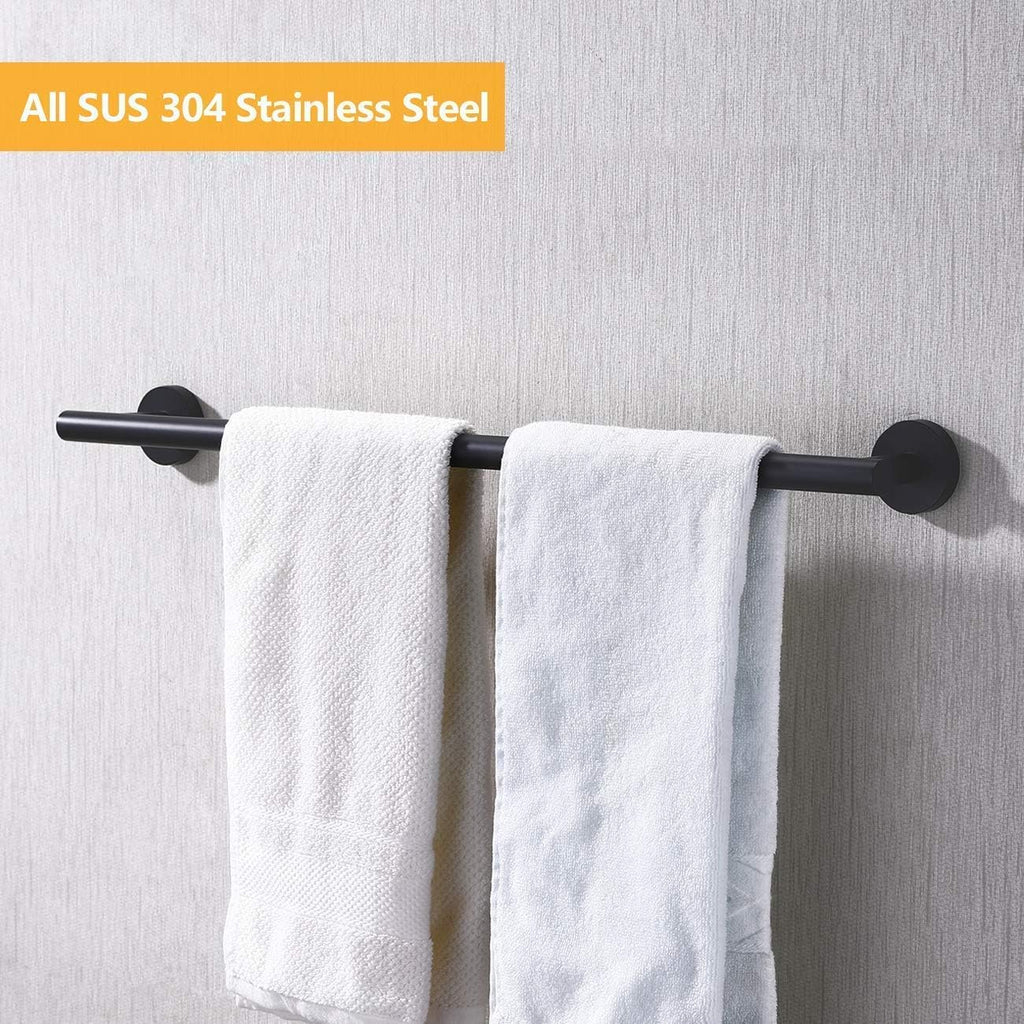 Bathroom Grab Bars 24 Inches Matte Black Towel Bar for Bathroom Kitchen Hand Towel Holder Dishcloths Hanger Steel Wall Mount No Drill,Household Hardware