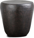 SIMPLIHOME Garvy Metal Side Table - 22 inch Wide Solid Metal Round Drum Accent Table in Rustic Bronze, Industrial Living Room Center Table or End Table with Textured Finish, Assembled