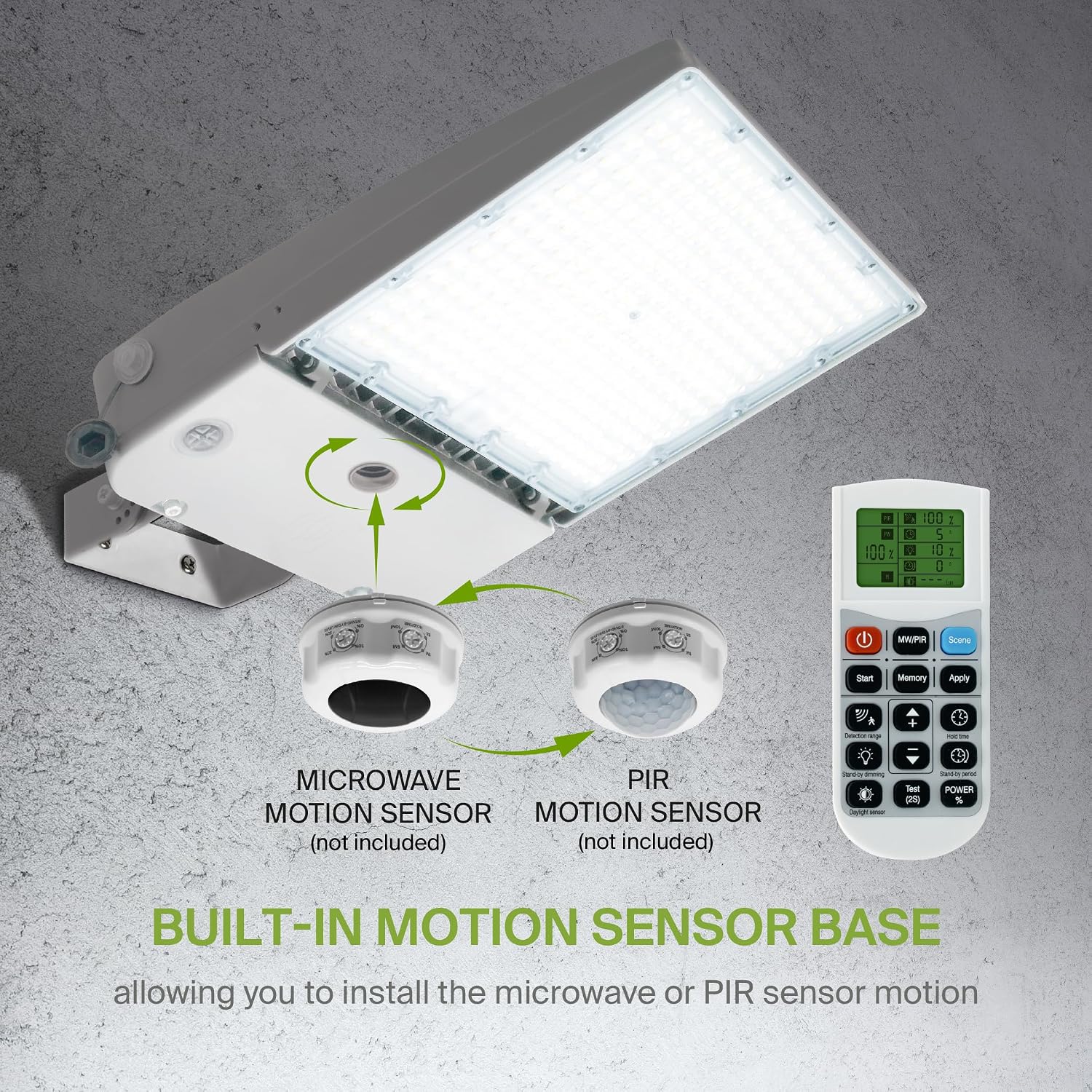 ASD LED Parking Lot Light Fixture | 100-150W 26000LM 3000-5000K 100-277V IP66 | 3CCT, Dimmable, Photocell, Waterproof, DLC, UL Listed | Dusk to Dawn Outdoor Lamp, Shoebox Area Lighting | White