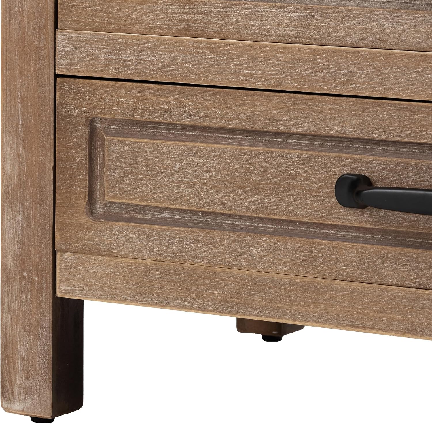 COSIEST 48' Tall Farmhouse Accent Cabinet with Doors and 2 Drawers, Rustic Wood Storage Buffet, Embossed Metal Floral Carving Chest with Adjustable Shelves for Living Room, Entryway, Dining Room