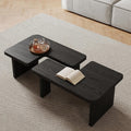 Black Wood Coffee Table, Free Adjustable Modern Living Room Table as Square, Rectangle, Irregular Tea Table, Couch Side Tabl e for Home Office