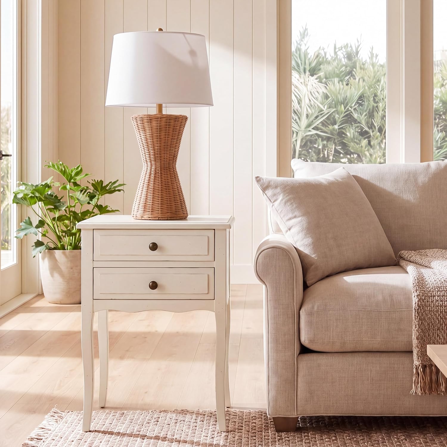 SAFAVIEH Furniture - Lori 2-Drawer End Table - White Birch - Solid Wood - Farmhouse Classic Design - Ideal for Living Room, Entryway, Home Office, 18.1'W x 13'D x 26.8'H - Fully Assembled (AMH6576A)