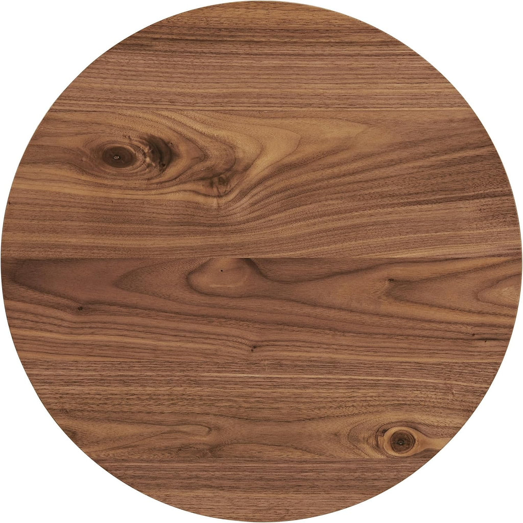 Alaterre Furniture End Table Set - Set of 2 Round Side Tables with MDF Tops and Metal Frames - for Living Room, Bedroom, or Dorm Room (Walnut)